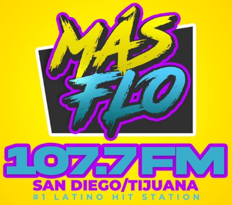 Logo Mas Flo (Tijuana) - 107.7 FM - XHRST-FM - MLC Media - Tijuana, Baja California