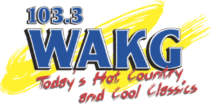 Logo 103.3 WAKG - Today's Hot Country and Cool Classics