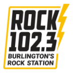 Logo Rock 102.3 - Burlington's Rock Station
